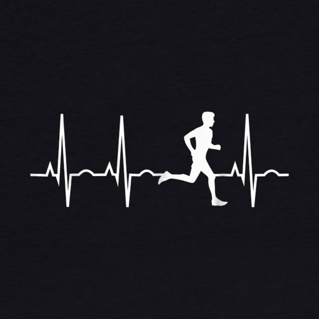 Running Shirt for Men Runners Heartbeat Gift by LiFilimon